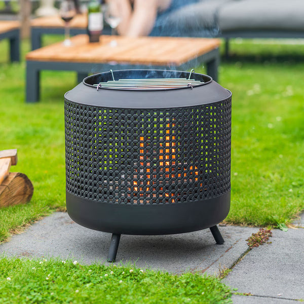 Redfire Midland Wood Burning Fire Basket + BBQ Grill