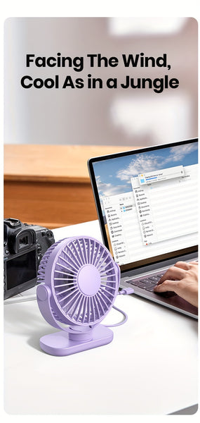 TOPK Mini USB Desk Fan, 3-Speed Adjustable Airflow, Low Noise Quiet Operation, 360° Flexible Rotation, Compact Portable Design for Home, Office & Bedroom