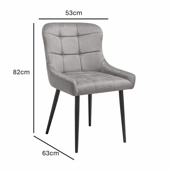 Indus Valley Kia Ceramic Extending Dining Table + 6 Grey Chairs, Seats 6-8