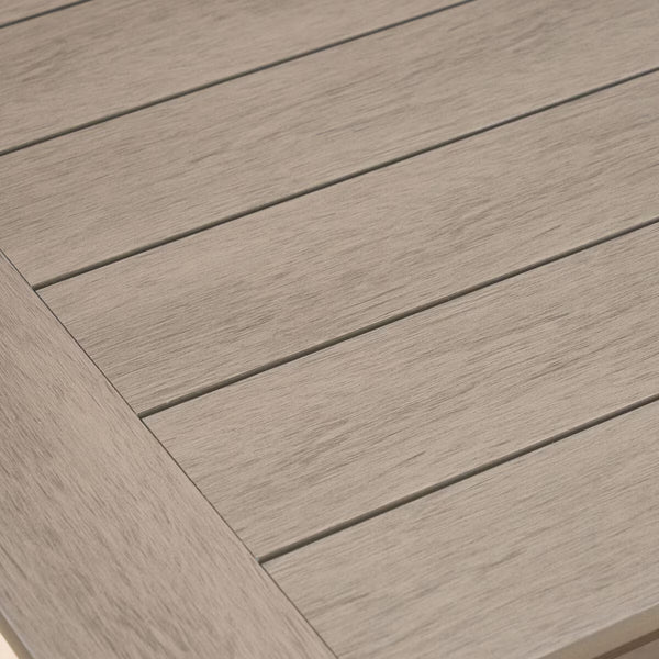 Sunvilla Nichols 7 Piece Sling Dining Patio Set with Faux Wood Table Top + Cover