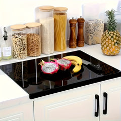 1pc Large Heavy-Duty Non-Slip Acrylic Cutting Board with Black Surface - Large Chopping Board Suitable for Home & Commercial Kitchens, Durable Easy-Clean Fruit/Vegetable Board, Countertop Protection