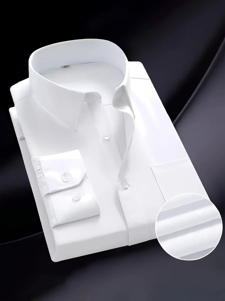1+2, Three-Piece Solid Color Button- Shirt, Men'S Everyday Basic Shirt, Long-Sleeved Shirt with Pockets, Casual Shirt, Business Shirt, Blend, Soft And Comfortable