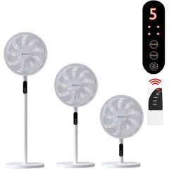 EPISENT 3-in-1 16 Inch Pedestal & Desk Fan with Remote Control – Adjustable Height 65-125cm, 3 Speed Settings, 9H Timer, Oscillating Cooling Fan for Home, Office & Bedroom