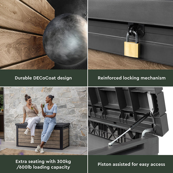 Keter Ashwood Signature 570 Litre (150 Gallon) Outdoor Storage Deck Box