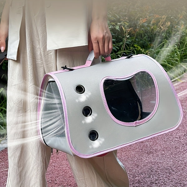 Large Pet Carrier Bag - Portable Folding Dog & Cat Travel Crate Cage with Zipper Closure, Spacious Interior, Front Door Window & Side Ventilation Mesh - Lightweight & Sturdy for Airplane, Car, Vet Visits - Safe & Comfortable Carrier for Medium Dogs, Cats,