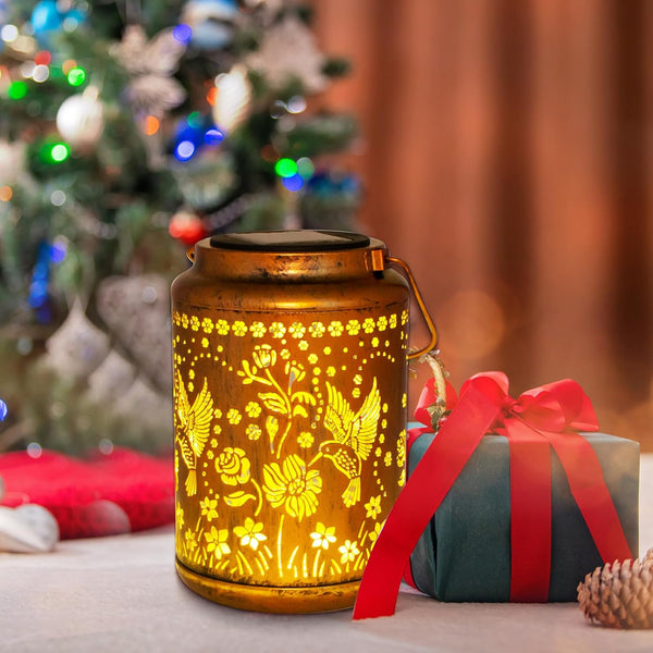 Christmas Gifts for Women Birthday ,Hummingbird Solar Lanterns Garden Ornaments Outdoor, Unique Gifts for Mum Grandma Women, Metal Solar Lanterns outside for Yard, Patio, Backyard, Porch