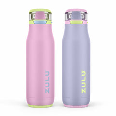 Zulu Stainless Steel Water Bottle 511Ml, 2 Pack in 2 Colour Sets