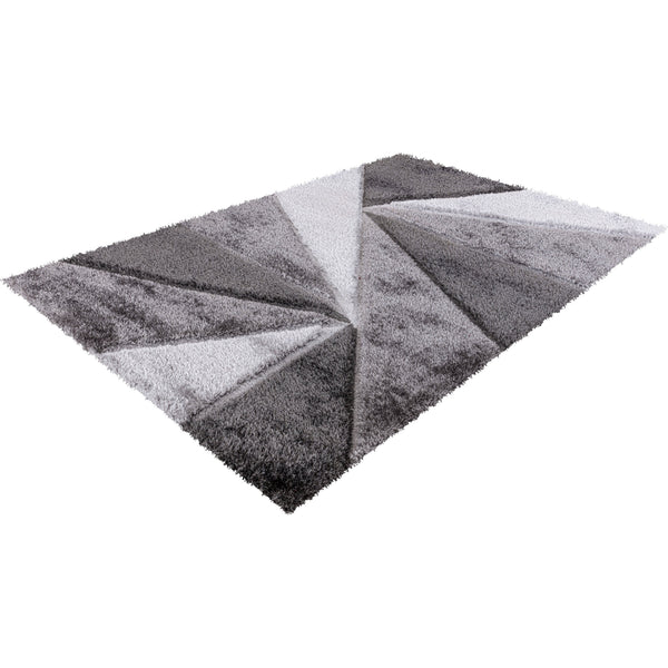 Luxury Soft Shaggy Area Rug – Modern Non-Shedding Geometric Triangles Design, High-Pile Plush Living Room Carpets, Large Thick Rug for Bedroom, Kitchen, Lounge & Home Décor – Contemporary Floor Rug & Mats