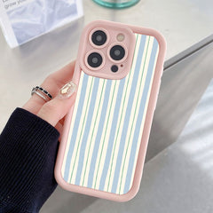 Phone Case: Phone Case - Protect Your Phone with a Soft Pink Case Featuring a Blue And White Striped Pattern, UV Printed. for iPhone 17 Air/16/15/14/13/12/11/Plus/Pro/Pro Max and Galaxy S, A Series/XIAOMI/MOTO/PIXEL.Gift for Friends, Boys