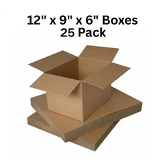 [25 Pcs] 12x9x6 inches/30.5x22.9x15. 2cm- Brown Shipping Wall Parcel Carton Boxes for Packing/Shipping/Storage Boxes, Packaging Solutions, Moving Boxes, Lightweight Shipping Container, Compact Storage Box, Reinforced Packaging, Moving Supplies, Shipping