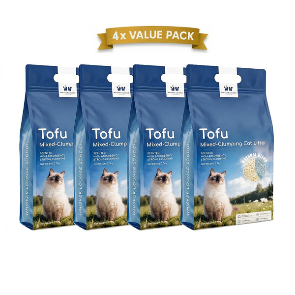Multi-Buy Discounts, Premium Tofu Blended Cat Litter (2.3*1 Kg), Deodorizing Tofu Cat Litter - Clumping, Low Dust, Easy To Clean, Fast Clumping, Odor Control, Non-sticking, Flushable, Long-lasting.