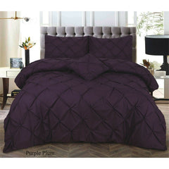 PINTUCK PLEATED ALFORD EGYPTION COTTON MIX DUVET COVER WITH PILLOW CASEA ALL SIZES SINGLE DOUBLE KING SUPER KING