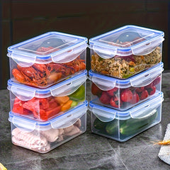 8pcs Set of Transparent Multi-Compartment Sealed Grain Storage Containers with Lids