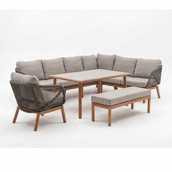 Bramblecrest Helsinki 4 Piece L-Shaped Patio Dining Set