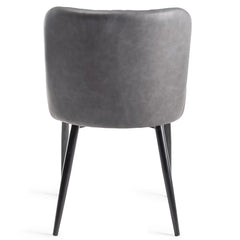Finch Grey Faux Leather Diamond Stitch Dining Chair, 2 Pack