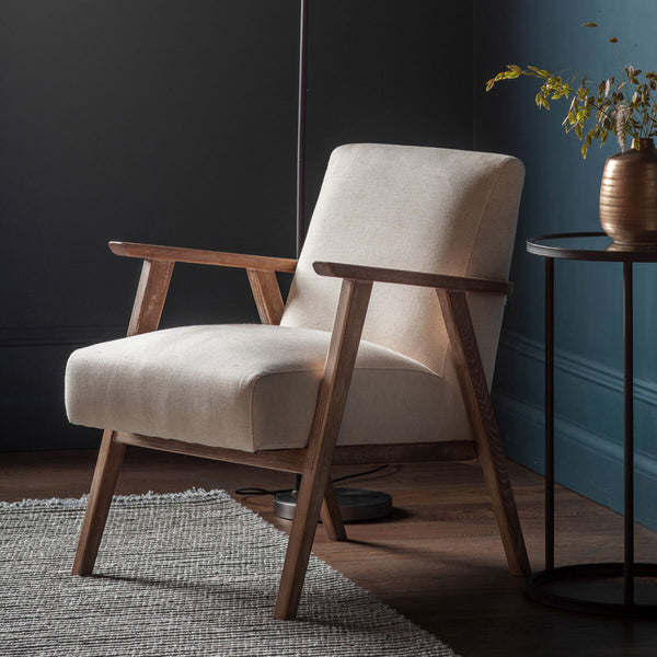 Gallery Neyland Natural Linen Armchair