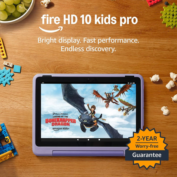Amazon Fire HD 10 Kids Pro Tablet (Newest Gen)| Ages 6–12, Long Battery Life, Includes Ads-Free Books, Games, Apps and Videos That Children Love, 10.1