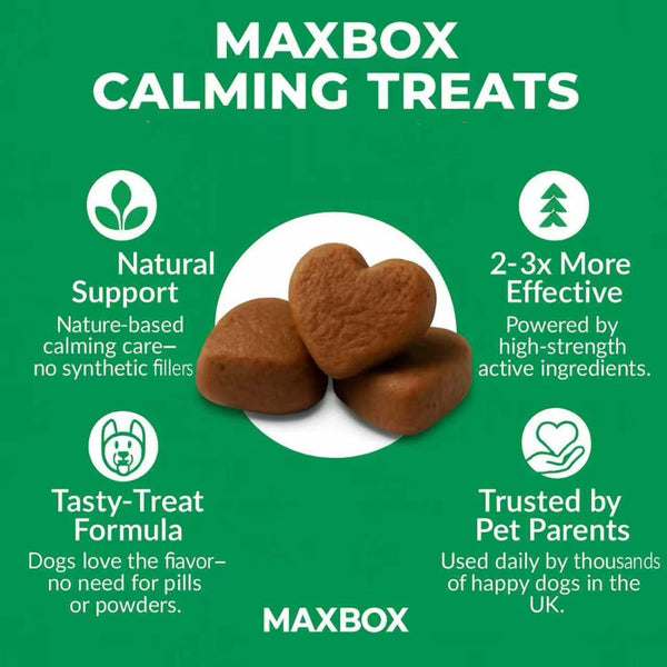 MAXBOX Dog Calming Treats - Calming Dog Treats，120 Soft Chews for Dogs ，Dog Calming & Stress Relief Chewable Tablets For Dog