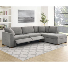 Thomasville Miles Grey Fabric Corner Sofa with Power Footrests, Right Hand Facing