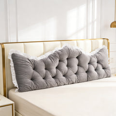 Large Ultra-Soft Comfortable Plush Backrest Pillow, Princess Style Reading Cushion, Neck and Back Support, Luxurious Fashionable Home Style Multifunctional Lace Ruffled Headboard Cushions, Suitable for Bedroom, Living Room, Dorm, Sofa Home Decor, Machine