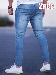 Two-Pack Men's Stylish Slim-Fit Jeans