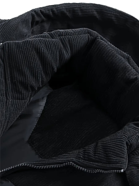 Men's Thick Winter Jacket - Warm Windproof Hooded Coat, Polyester Filled for Cold Weather, Outdoor Activities - Suitable for Teens and Adults, Seasonal Layering, Casual Outerwear, Comfortable and Warm