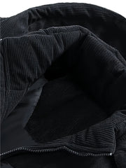 Men's Thick Winter Jacket - Warm Windproof Hooded Coat, Polyester Filled for Cold Weather, Outdoor Activities - Suitable for Teens and Adults, Seasonal Layering, Casual Outerwear, Comfortable and Warm