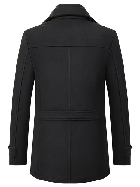 New Autumn And Winter 802 Detachable Double-Layer Collar Thick Velvet Blend Overcoat for Men