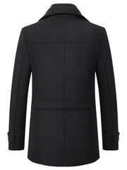 New Autumn And Winter 802 Detachable Double-Layer Collar Thick Velvet Blend Overcoat for Men
