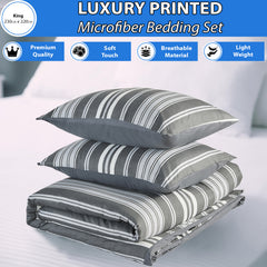 Microfiber Printed Bedding Set | Ultra Soft Duvet Quilt Cover Lightweight & Breathable Fabric | Elegant Patterned Design for Modern Bedrooms | Available in King Size | Machine Washable, Quick Dry & Long Lasting Comfort | LOCAL WAREHOUSE Dispatch | Trusted