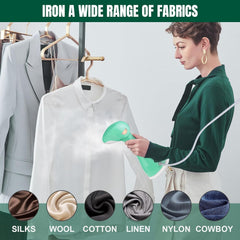 1800W Handheld Clothes Steamer, Portable Garment Steamer Clothing for Home Office Travel, 30s Fast Heat-up Powerful steam Iron with 300ML Large Water Tank, Mini Compact Fabric Wrinkle Remover