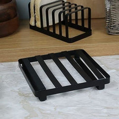 Black Flat Iron Metal Heat Resistant Pot Stand Trivet Kitchen Organiser Accessory Outdoors Racks