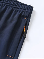 5pcs Men'S Outdoor Sports Quick-Dry Shorts, Breathable Comfort Spandex Blend with Zipper Pockets And Drawstring, Featuring Silvery Reflective Strips, Elastic Waistband, Suitable for Climbing, Tennis, Running, And Outdoor Activities
