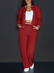 533 2 European and American Style Outgoing Party Casual Vacation Style Pocket Women's Set, Women's Pants Set