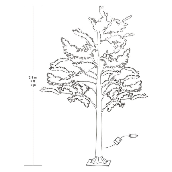 7Ft Flocked LED Cedar Tree with Twinkling Lights