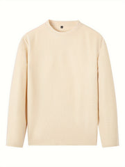 Men'S 2pcs Solid Color Waffle Casual Set, Long-Sleeved Round Neck Pullover Sweatshirt And Solid Color Drawstring Pants, Chic And Comfortable Casual Set, Suitable for Men'S Daily Casual Wear, Vacation Wear, Spring And Autumn Men'S Clothing