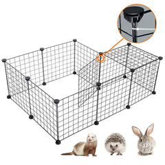 Dog Playpen, Cat Playpen, Small Animal Playpen Metal Pet Playpen for Small Dogs Cats Including 12 Panels, Portable Small Animal Wire Cage for Indoor Yd Fence for Guinea Pigs, Rabbits Kennel Crate Fence, Dog Fence for Puppy, Kitten, Hamster, Turtle, Hedgeh
