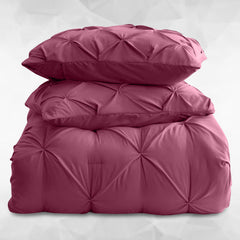 3pcs Pintuck Duvet Cover Set – Reversible Pinch Pleat Design with Pillowcases, Soft & Breathable Microfiber, Button Closure & Corner Ties, Machine Washable, Perfect for Bedroom or Guest Room – All Season