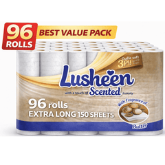 96 Rolls Toilet Tissue – 3 Ply – Extra Long 150 Sheets – Soft & Strong Bulk Pack – Long Lasting Family Size