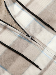 Men's Heavyweight -Lined Hooded Jacket - Full-Zip Plaid Thickened Shirt with Pockets and Adjustable Drawstring, Comfortable and Warm for Autumn and Winter