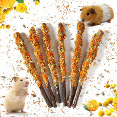 Rabbit Apple Wooden Sticks, Natural Rabbit Chew Toys, Small Animal Wooden Teething, Small Pet Cage Flower Decoration, Hamster, Chinchilla Squirrel Rabbit Guinea Pig Small Pet Apple Chew Stick