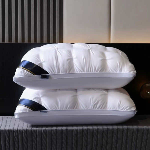2pcs Luxury Neck Support Pillow - Five-Star Hotel Pillow Quality, High-Density Non-Collapse Core-Comfortable Relax, Deep Sleep Pillows