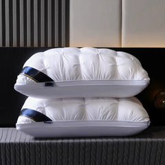 2pcs Luxury Neck Support Pillow - Five-Star Hotel Pillow Quality, High-Density Non-Collapse Core-Comfortable Relax, Deep Sleep Pillows