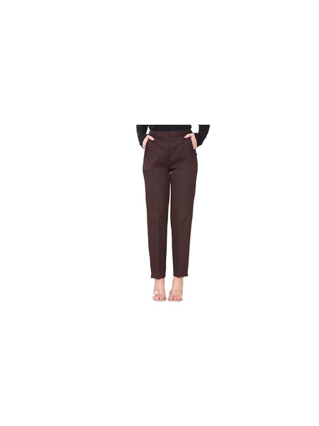 Women Trousers Stretchy Lightweight Finely Stitched Half Elasticated Pull Up Work Formal Pants Inside Leg 27 inches