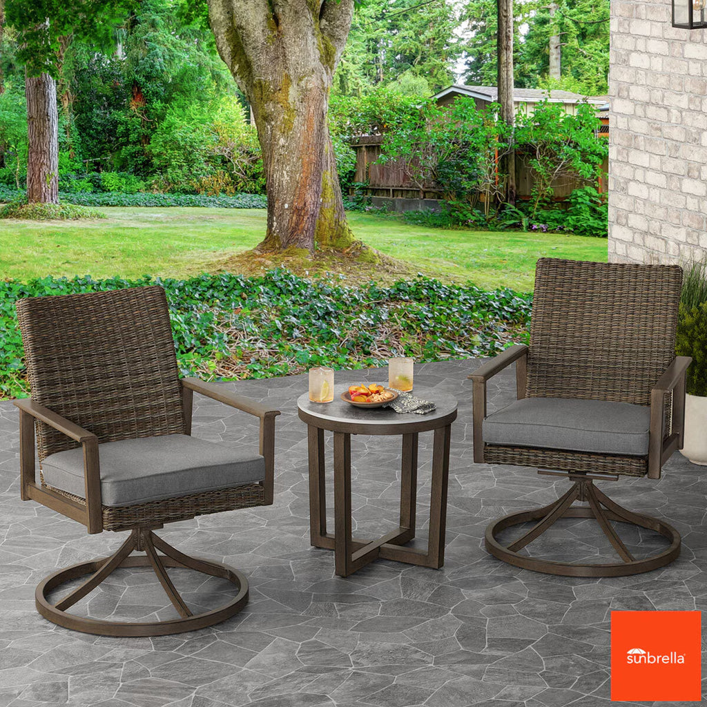 Agio Mckinnon 3 Piece Woven Bistro Set + Cover