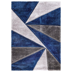 Luxury Soft Shaggy Area Rug – Modern Non-Shedding Geometric Triangles Design, High-Pile Plush Living Room Carpets, Large Thick Rug for Bedroom, Kitchen, Lounge & Home Décor – Contemporary Floor Rug & Mats