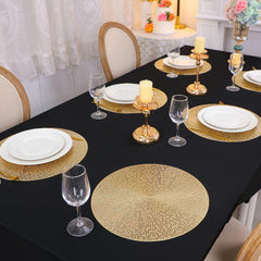 6pcs Round PVC Hollow-Out Placemats | Gold/Silver/Rose Gold | 15