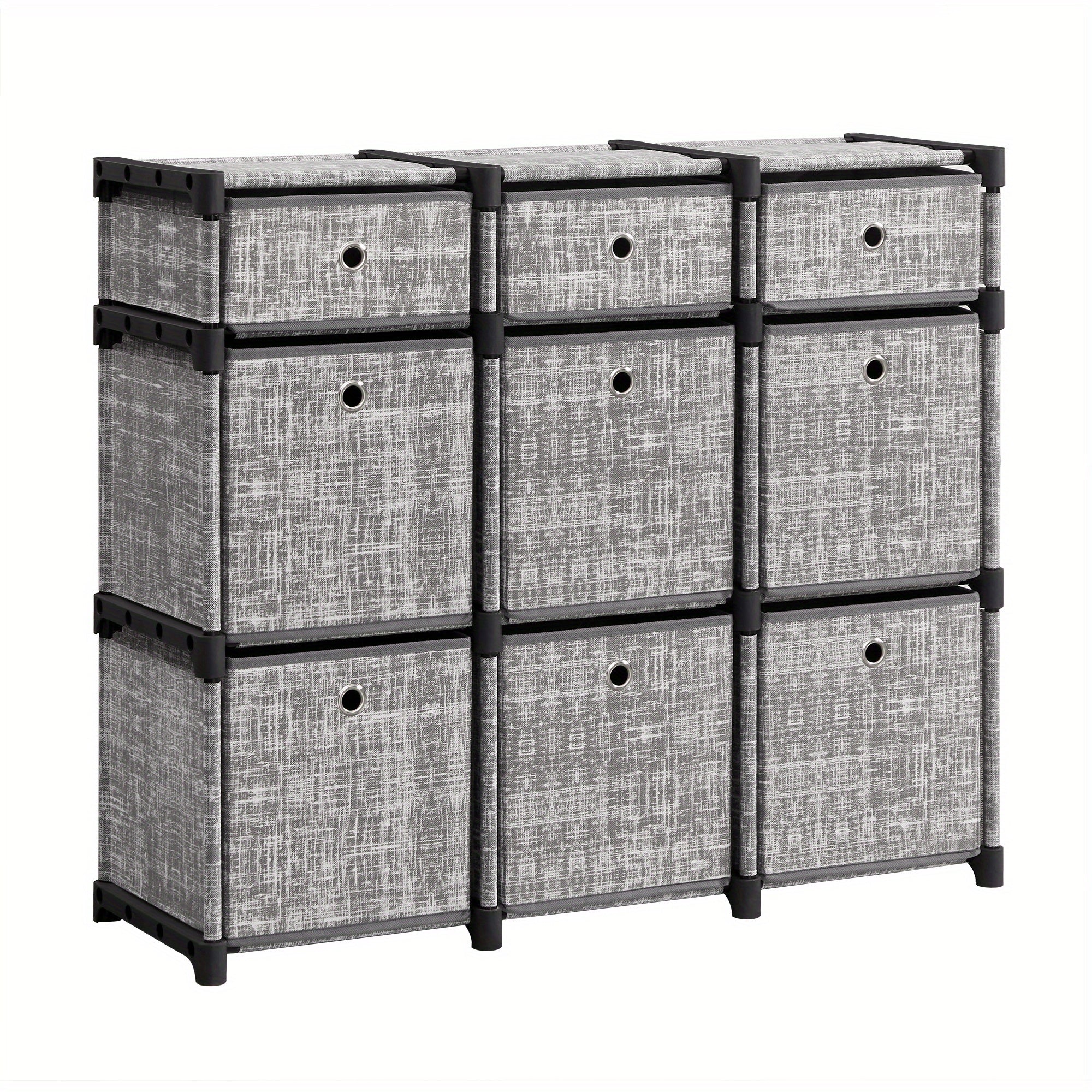 9-Cube Drawer Organiser, Storage Unit with 9 Storage Boxes, Closet Organiser, Bookcase, 83. 5 x 30 x 79. 5 cm, for Bedroom, Living Room