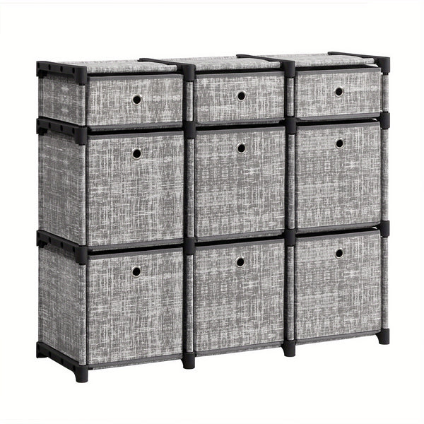 9-Cube Drawer Organiser, Storage Unit with 9 Storage Boxes, Closet Organiser, Bookcase, 83. 5 x 30 x 79. 5 cm, for Bedroom, Living Room