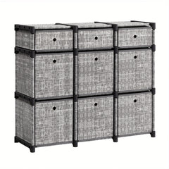9-Cube Drawer Organiser, Storage Unit with 9 Storage Boxes, Closet Organiser, Bookcase, 83. 5 x 30 x 79. 5 cm, for Bedroom, Living Room